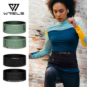 Resim WRELS Nefes Alabilir Koşu Bel Çantası - Fitness, Yoga ve Maraton için Güvenli Fermuarlı Cep ile Ayarlanabilir Elastik Kemer - Siyah, Havalandırma için File Tasarım, Koşu ve Açık Hava Aktiviteleri için Uygun 