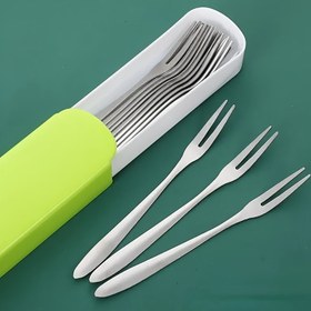 Resim 10 adet/takım Paslanmaz Çelik Tatlı Kek Batı Çatalı Ev Küçük Meyve Çatalı Paslanmaz Çelik Ay Kek Çatal Seti, Temel parti malzemeleri, hediye için en iyi seçenek, Sevgililer Günü, Noel, Şükran Günü için uygun 