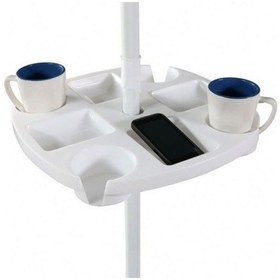 Resim Wezone Büyük Boy Beyaz Plaj Şemsiyesi Aksesuarı - Çevre Dostu Pp Malzeme, İçecek Ve Telefon Tutucu, 32-38 Mm Çubuklar İçin Çok Renkli 