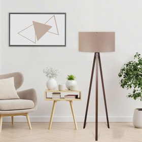 Resim Homing Ahşap Üç Ayaklı Lambader - Ceviz Ayak / Sütlü Kahverengi Başlık 