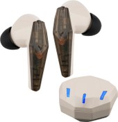 Resim OVLENG Bluetooth kulaklık, Bluetooth 5.3 spor kulaklık, 40 saat dinleme süresi, akıllı 7 arkadan aydınlatmalı kulaklık, HiFi kulaklık, kablosuz, iOS Samsung, Huawei, Xiaomi için kulaklık, haki 