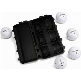 Resim 6 Lı Golf Topu Saklama Kutusu Kapaklı Sert Plastik Taşıma Organizer Box Siyah Çok Renkli 