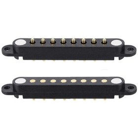 Resim 8-pin 2.54mm Pogo Pin Manyetik Konnektör Takımı - Kulaklı 