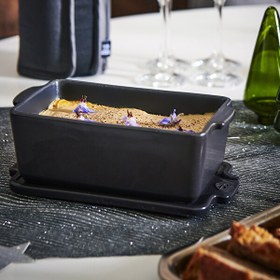 Resim Peugeot Appolia Kare Kapaklı Fırın Kabı Siyah 20 cm 