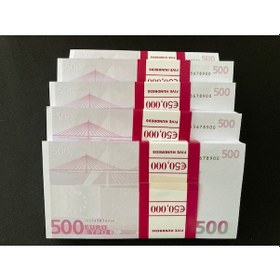 Resim Yeni 5 Deste 500 Euro Geçersiz Eğlence Oyun Şaka Düğünde Para 