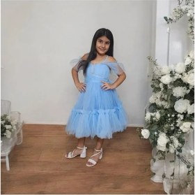 Resim Ahsenim Bebe Sim Ip Aski Kız Çocuk Kisa Abiye Elbise 