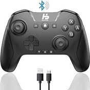 Resim HAPPYDO Wireless Game Controller for Nintendo Switch/Switch Lite/PC/Phone/Ipad, Rechargeable Remote Bluetooth Gamepad with Joystick with Ergonomic Non-Slip, Adjustable Turbo and Vibration 