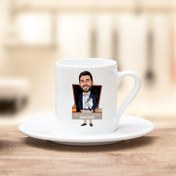 Resim Erkek Öğretmenler İçin Karikatürlü Kahve Fincanı 