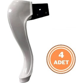 Resim 4 Adet Elif Lükens Ayak Mobilya Sehpa Banyo Dolabı Ayağı 30 Cm Beyaz 