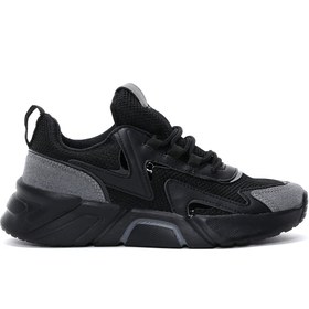 Resim Kadın Siyah Kalın Tabanlı Sneaker 