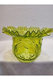 Resim KUĞULU Kıvırcık Avize Camı. Tam Açık Yeşil. (ALT ÇAP: 10,00CM).h:15,50cm. 