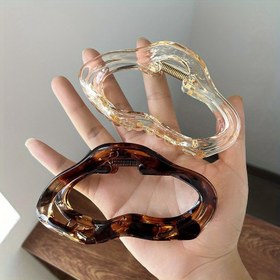 Resim Kadınlar İçin Şık Büyük Saç Pençesi - Şık Köpekbalığı Klips Tasarımı, Kalın & Kıvırcık Saçlar İçin Kaymaz Tutuş, Şık Aksesuar 