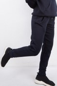 Resim Escetic Unisex Lacivert Spor 3 Iplik Içi Polarlı Kalın Fermuarlı Cepli Kışlık Eşofman Altı 
