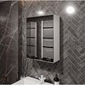 Resim MERLİN MOBİLYA Taye Tam Aynalı Banyo Dolabı Beyaz 