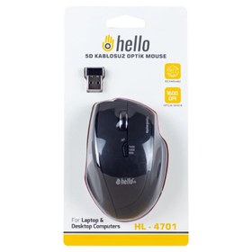 Resim Hello HL-4701 2.4ghz 1600DPI Şarjlı 5d Kablosuz Optik Mouse 