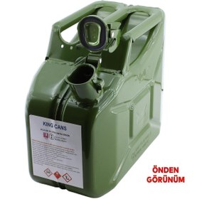 Resim Badem10 Metal Benzin Bidonu 10 Litre Akaryakıt Mazot Taşıma Doldurma Depolama Bidonu Aktarma Borusu 