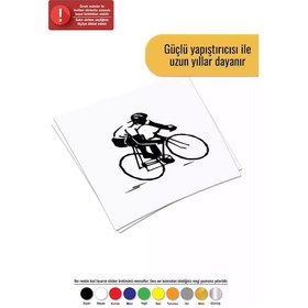 Resim Bisiklet Yarışçısı - Araç, Oto, Laptop, Duvar Uyumlu Sticker 25 27 Cm 