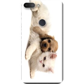 Resim Ceppare Alcatel 1s Kılıf (5024D) Baskılı Silikon Kapak Kedi ve Köpek STK:225 
