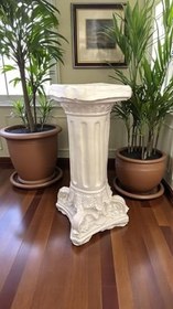 Resim Dekoratif 53 cm Parlak İnci Beyaz Roma Sütunu Ev Bahçe Balkon Dekorasyon Bohem Biblo Heykel 