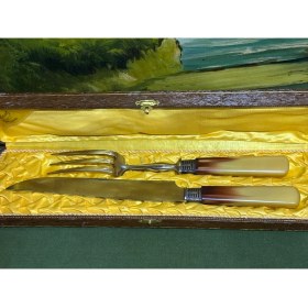 Resim 1960 Lar Fransız Katalin Saplı Servis Seti Orijinal Kutusunda 