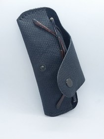 Resim sorte store Hakiki Deri Lacivert El işi Handmade Unisex Gözlük Kılıfı 