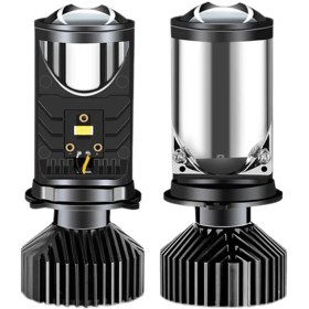 Resim CelestialCo Y9 H4 LED Projektör Far Projektör Lensi Fan Soğutma Otomobil Hi Lo Işın Ampulü (Yurt Dışından) 