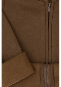 Resim U.S. Polo Assn. Erkek Çocuk Haki Fermuarlı Kapüşonlu Sweatshirt 50313852-VR027 