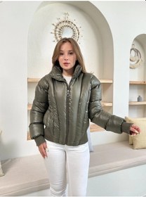 Resim Puffer Kısa Mont Haki St25534 Haki 