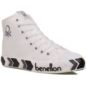 Resim Benetton Beyaz Unisex Uzun Suni Deri Mevsimlik Spor Beyaz 