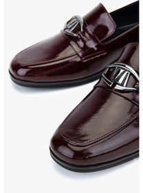 Resim Valmenti Kadın Hakiki Deri Bordo Rugan Loafer Ayakkabı 1065 2007 Bn Ayk Sk25-26 Bordo Rgn Bordo Rugan 