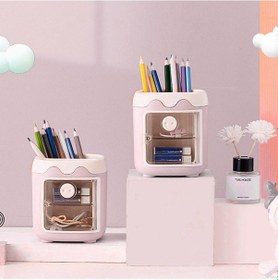 Resim Ganzhoushop Dayanıklı Pembe Domuz Kalem Tutucu Silindir Kalem Tutucu Kız Çocuk Kalem Kalem Kutusu Masa Ofis Kırtasiye-organizatörbl 