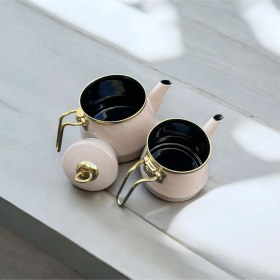 Resim Taşev Robin Emaye Çaydanlık Takımı Toprak Gri 