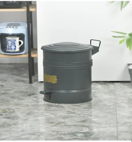 Resim Pedallı Metal Galvaniz Mutfak Banyo Kapaklı Çöp Kovası 16 Lt Ant 