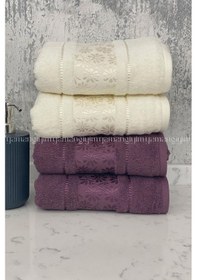 Resim Blossom El-yüz Havlusu 4 Adet-krem-mürdüm Karışık 