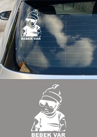 Resim MIGNATIS Arabada Bebek Var Araba Sticker - Oto Sticker - Araba Sticker - 20 cm 