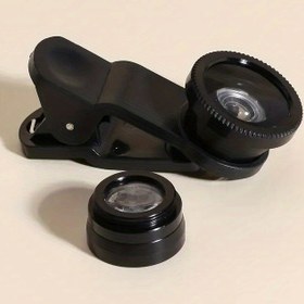 Resim 3'ü 1 Arada Evrensel Klipsli Telefon Lens Seti - Geniş Açı, Makro ve Balık Gözü Lensler - Fotoğrafçılık Deneyiminizi Premium Aksesuarlarla Yükseltin 