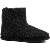 Resim Erkek Kışlık Kaydırmaz Taban Ev Botu Çapa Desenli Panduf Siyah 