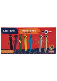 Resim Kidsmode Yağlı Pastel Boya Altıgen 12+2 Renk Çok Renkli 