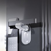 Resim 1 Adet Kapı Kolu Kilidi - Matkap Gerektirmeyen Yapışkanlı Kurulum, Ev & Ticari Kullanım için Anti-Döndürme Güvenlik Kilidi, Evcil Hayvanlar İçin Anahtarsız Mekanik Düğme Güvenliği, Kolay Montaj (Beyaz/Siyah/Şeffaf), Evler için Kapı Kilitleri, Evcil Hayvan Güvenliği Özelliği, Şık Kapı Aksesuarı, Dayanıklı Abs Malzeme, Çok Renkli Seçenekler 