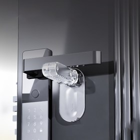 Resim 1 Adet Kapı Kolu Kilidi - Matkap Gerektirmeyen Yapışkanlı Kurulum, Ev & Ticari Kullanım için Anti-Döndürme Güvenlik Kilidi, Evcil Hayvanlar İçin Anahtarsız Mekanik Düğme Güvenliği, Kolay Montaj (Beyaz/Siyah/Şeffaf), Evler için Kapı Kilitleri, Evcil Hayvan Güvenliği Özelliği, Şık Kapı Aksesuarı, Dayanıklı Abs Malzeme, Çok Renkli Seçenekler 