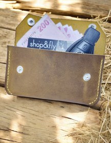 Resim Leather Cy Luna Camel Hakiki Deri Erkek Kadın Küçük El Çantası Isim Yazma Dahil El Yapımı Unisex Cüzdan 