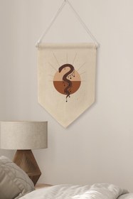 Resim Oturma Odası Duvar Dekoru, Pinterest Oda Dekoru, Boho Kanvas Flama Askılı Duvar Örtüsü NO:491 - Renkli - 11 / 21 x 30 