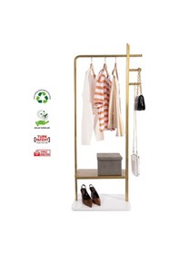 Resim Poseydon Metal Ayaklı Askılık Konfeksiyon Askılığı Gold Elbise Askılığı Kıyafet Askılığı Gold 