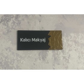 Resim Dekokonsept Dekoratif Aynalı (KALICI MAKYAJ)Ofis Oda Kapı İsimliği Yönlendirme Tabelası Kapı Tabelası PleksiGold 
