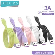 Resim Kuulaa Usb Tip C Kablo Samsung Uyumlu S10 S9 Qc 3.0 Kablo Sıvı Silikon Kablo Hızlı Şarj Huawei Xiaomi İçin Usb-c Şarj Cihazı Tel 