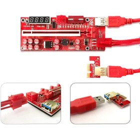 Resim Unichrome Riser V014 Pro 3 PCI-E X16 Güç Girişli Sıcaklık ve Voltaj Göstergeli Ekran KartıYükseltici 