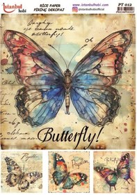 Resim Pirinç Dekopaj Kağıdı 30x42cm Pt-012 Kelebek 