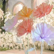 Resim 50CM Beyaz/Mavi/Kırmızı/Açık Pembe/Gül Kırmızısı Yedi Renkli Örgü Çiçek Kumaş Çiçekler Düğün Sahne Dekorasyonu Sahne Malzemeleri, Etkinlik Ve Parti Malzemeleri, Açık Hava Bahçe Festivali Süslemeleri. 