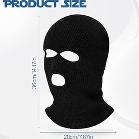 Resim 3 delik kayak maskesi, kış örme tam yüz maskesi erkekler kadınlar için sıcak kar maskesi kayak motosiklet Snowboard açık spor 