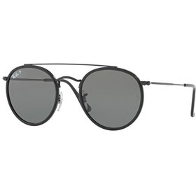 Resim Ray-Ban Round RB3647N Yuvarlatılmış Kare Siyah Polarize Unisex Güneş Gözlüğü 